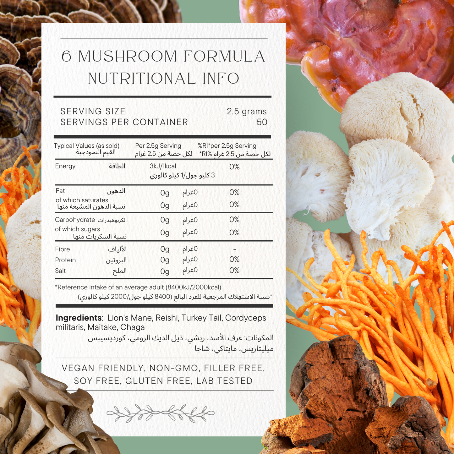 Organic 6-Mushroom Formula